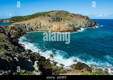 Blick über die Küste von St. Barth (Saint Barthelemy), kleine Antillen, West Indies, Karibik, Mittelamerika Stockfoto