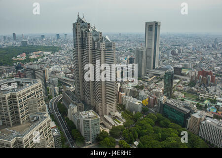 Blick über Tokyo vom Rathaus, Shinjuku, Tokio, Japan, Asien Stockfoto