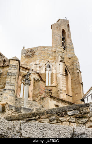 Kirchturm der Pfarrkirche von Archpriestal Kirche von Santa Maria la Major, Morella, Spanien Stockfoto