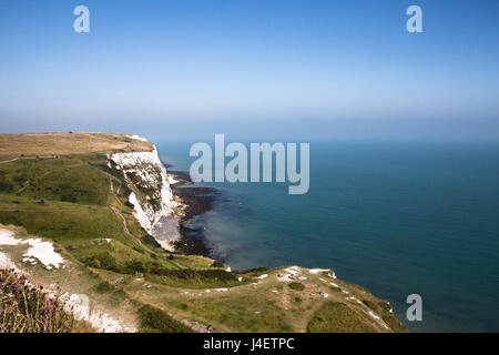 Die weißen Klippen von Dover an einem sonnigen blauen Himmel Tag. Stockfoto