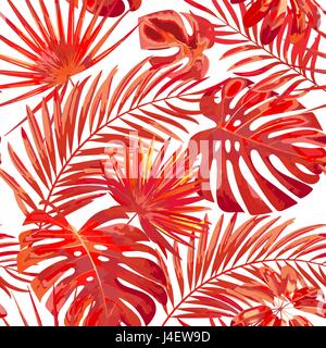 Hellen nahtloser Vektor Textur mit mehrfarbigen Blätter Stock Vektor