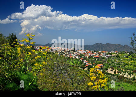 Pano Lefkara, einer der traditionellen "Spitze und Stickerei Dörfer", Larnaca, Zypern Insel. Stockfoto