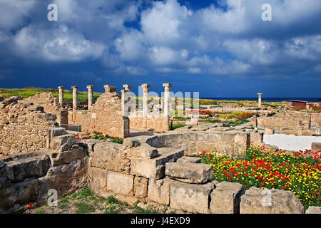 Das Haus des Theseus an der archäologische Park von Paphos (UNESCO Weltkulturerbe) Zypern. Stockfoto