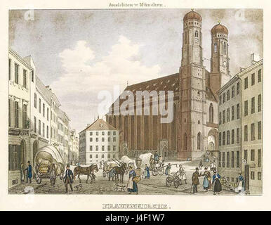 Ansicht der Frauenkirche Lithographie 1839 Stockfoto