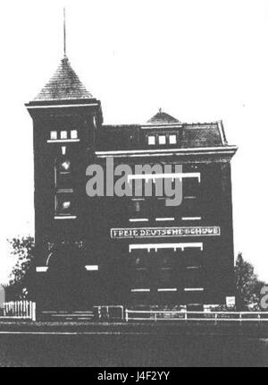 Die Freie Deutsche Schule in Davenport, Iowa, war eine Bildungseinrichtung, die im 19. Jahrhundert gegründet wurde, um Migrantenkindern deutsche Sprache und Kultur zu vermitteln. Sie spielte eine Schlüsselrolle bei der Bewahrung des deutschen Erbes im amerikanischen Mittleren Westen. Stockfoto