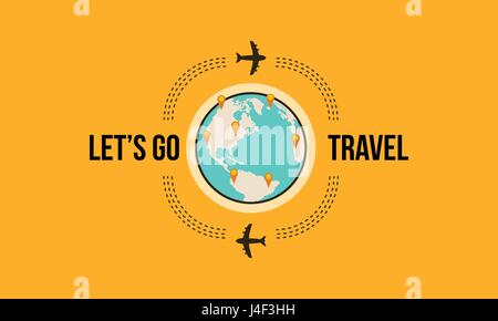 Lets go Travel-Design-Stil Stock Vektor