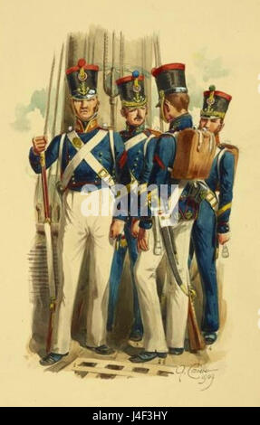 Die Marins de la Garde royale napolitaine 1812 bezieht sich auf die Marinestreitkräfte des Napoleonischen Königreichs Neapel im Jahr 1812. Dieser Titel beleuchtet wahrscheinlich die Rolle und Militärgeschichte der königlichen Marine während der napoleonischen Ära und konzentriert sich auf die Zeit von 1812. Stockfoto