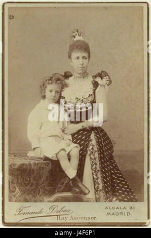 DEBAS Alfonso XIII Maria Christina von Österreich c1893 Stockfoto