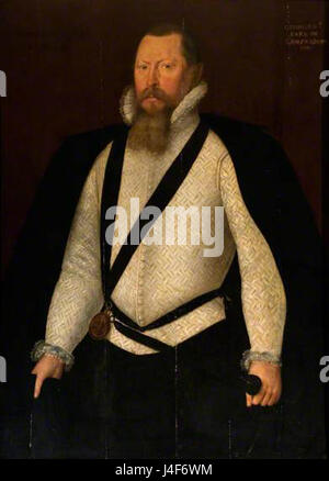 George Talbot 6. Earl of Shrewsbury von einem unbekannten Künstler 1580 Stockfoto