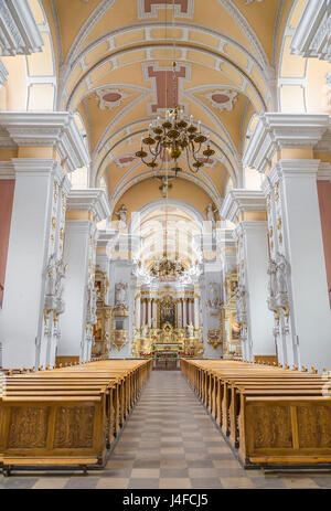 Posen, Polen - 4. August 2014: Das Innere der Kirche der Franziskaner am august 04 2014. Poznan. Polen Stockfoto