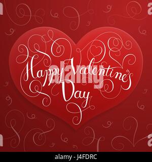 Happy Valentines Day Schriftzug Stock Vektor