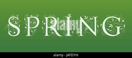 Floraler Schriftzug im Frühling Stock Vektor