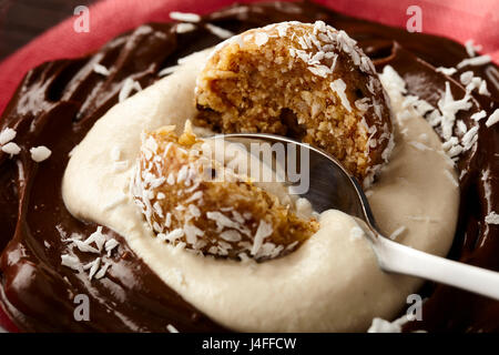 vegane Rohkakao Freude dessert Stockfoto