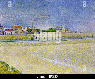 Der Kanal von Gravelines, Grand Fort Philippe in der Nähe von Calais. 1890 Georges Seurat 1859-1891 Frankreich Französisch Stockfoto