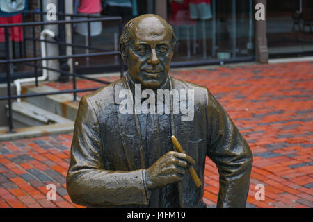 Bronzestatue an North Boston Fußgängerzone - BOSTON, MASSACHUSETTS Stockfoto