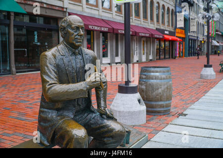 Bronzestatue an North Boston Fußgängerzone - BOSTON, MASSACHUSETTS Stockfoto