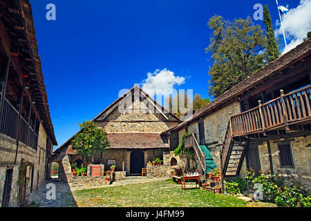 Agios Ioannis Lambadistis (Hl. Johannes) Kloster (UNESCO-Weltkulturerbe), Kalopanayiotis Dorf, Marathasavalley, Zypern. Stockfoto