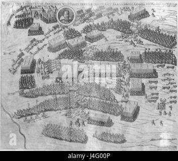 Die Schlacht bei Stadtlohn wurde 1623 während des Dreißigjährigen Krieges ausgetragen. Es war ein entscheidender Konflikt zwischen der Katholischen Liga und den protestantischen Kräften im Heiligen Römischen Reich. Stockfoto