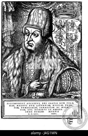 Sigismund II. Augustus war der letzte König von Polen und Großherzog von Litauen und regierte von 1548 bis 1572. Seine Herrschaft markierte das Ende der jagiellonischen Dynastie und war für politische und kulturelle Entwicklungen in der Region bekannt. Stockfoto