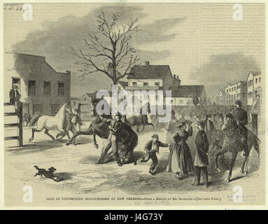 Verkauf von beschlagnahmten Blut Pferden in New Orleans 1863 Stockfoto