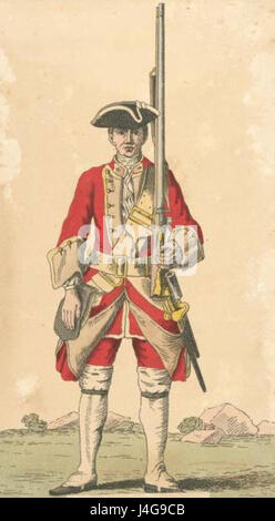 Soldat der 27. Regiment 1742 Stockfoto