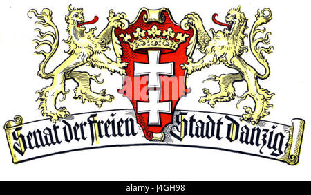 Senat der Freistadt Danzig Wappen Stockfoto