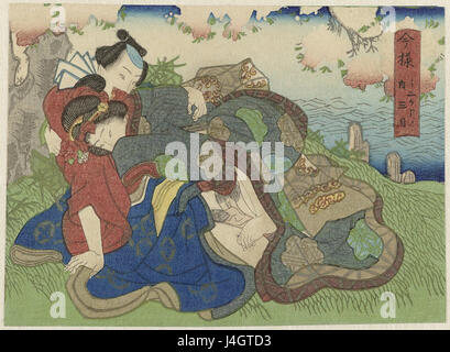 Dieser Titel bezieht sich auf ein japanisches Kunstwerk oder Kulturobjekt mit dem Titel „Sangatsu“ (bedeutet „Dritter Monat“), das im Rijksmuseum gehalten wird. Das Werk stammt aus einer bestimmten historischen Periode, die wahrscheinlich japanische Kunst und Traditionen repräsentiert. Stockfoto