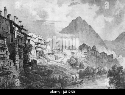 Saint Claude ist eine französische Gemeinde im Département Jura, die auch für ihre historische religiöse Bedeutung bekannt ist. Benannt wurde sie nach Saint Claude, einem Bischof aus dem 7. Jahrhundert und Gründer der örtlichen Abtei. Stockfoto