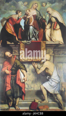 Antike Mistico di Santa Caterina d ' Alessandria con ich Santi Caterina da Siena, Paolo e Girolamo Stockfoto