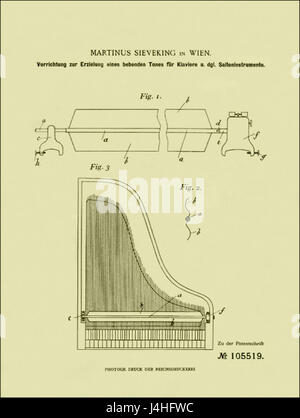 Sieveking Zittern Apparat für Klavier 1898-03-06 Stockfoto