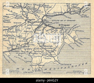 Saint Tropez Umgebung 1921 Carte 33 Stockfoto