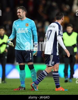 ALLAN MCGREGOR & GRAHAM DORANS HULL CITY V WEST BROMWICH ALBI KC STADIUM HULL ENGLAND 6. Dezember 2014 Stockfoto