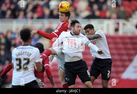 SHOTTON BAMFORD KEOGH CHRISTIE MIDDLESBROUGH FC V MIDDLESBROUGH FC V DERBY Graf RIVERSIDE STADIUM MIDDLESBROUGH ENGLAND 13 De Stockfoto