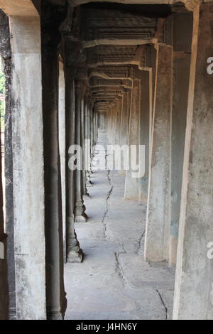 Stein-Korridor, Angkor Wat, Kambodscha Stockfoto