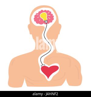 Kopf, Herz und Idee Stock Vektor