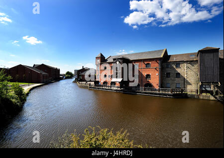 Ansicht von Wigan Pier auf der Leeds and Liverpool Canal, Wigan. Bild von Paul Heyes, Freitag, 5. Mai 2017. Stockfoto