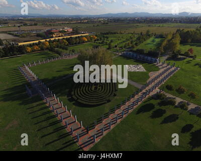 Labyrinth, Irrgarten im Park der Villa Montalvo, Campi Bisenzio, Florenz, Italien Stockfoto