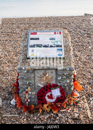 Kanadisches Kriegerdenkmal, Worthing, Worthing, West Sussex, UK. Stockfoto
