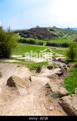 Olympische Mountainbike-Trail in Hadleigh Park, Essex, UK Stockfoto