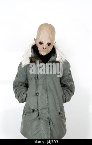 Ausländer, die eine militärische Mantel mit Kapuze Kunstpelz Stockfoto