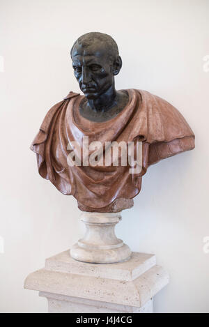 Rom. Italien. Büste von Julius Caesar. Museo Nazionale Romano. Palazzo Altemps.   Boncompagni Ludovisi Sammlung. Stockfoto