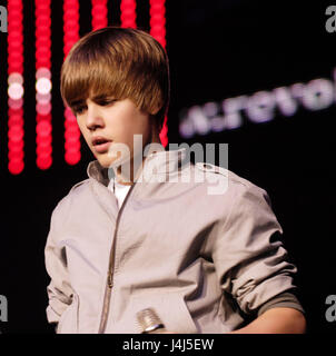 Justin Bieber führt auf KIIS FM Wango Tango 2010 im Staples Center am 15. Mai 2010 in Los Angeles, Kalifornien. Stockfoto