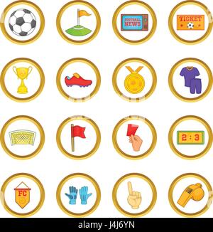 Fußball-Vektor-Set, Cartoon-Stil Stock Vektor