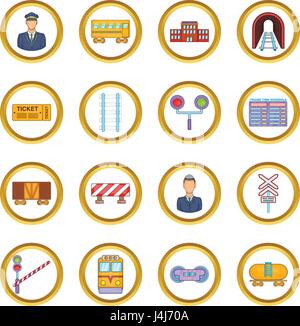 Eisenbahn-Vektor-Set, Cartoon-Stil Stock Vektor