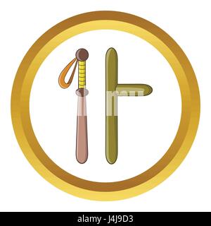 Kautschuk Schlagstöcken Vektor icon Stock Vektor