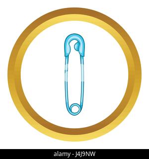 Sicherheitsnadel Vektor Icon geschlossen Stock Vektor