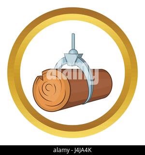 Hydraulischer Kran mit Log Vektor icon Stock Vektor