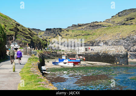 der Hafen von Boscastle in Cornwall, England, uk Stockfoto