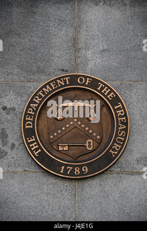 Logo des U.S. Department of the Treasury, Washington, D.C., USA Stockfoto