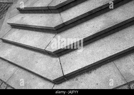 Abstrakt Architektur-Fragment. Ecke Treppe Granit Pflasterstein Stockfoto